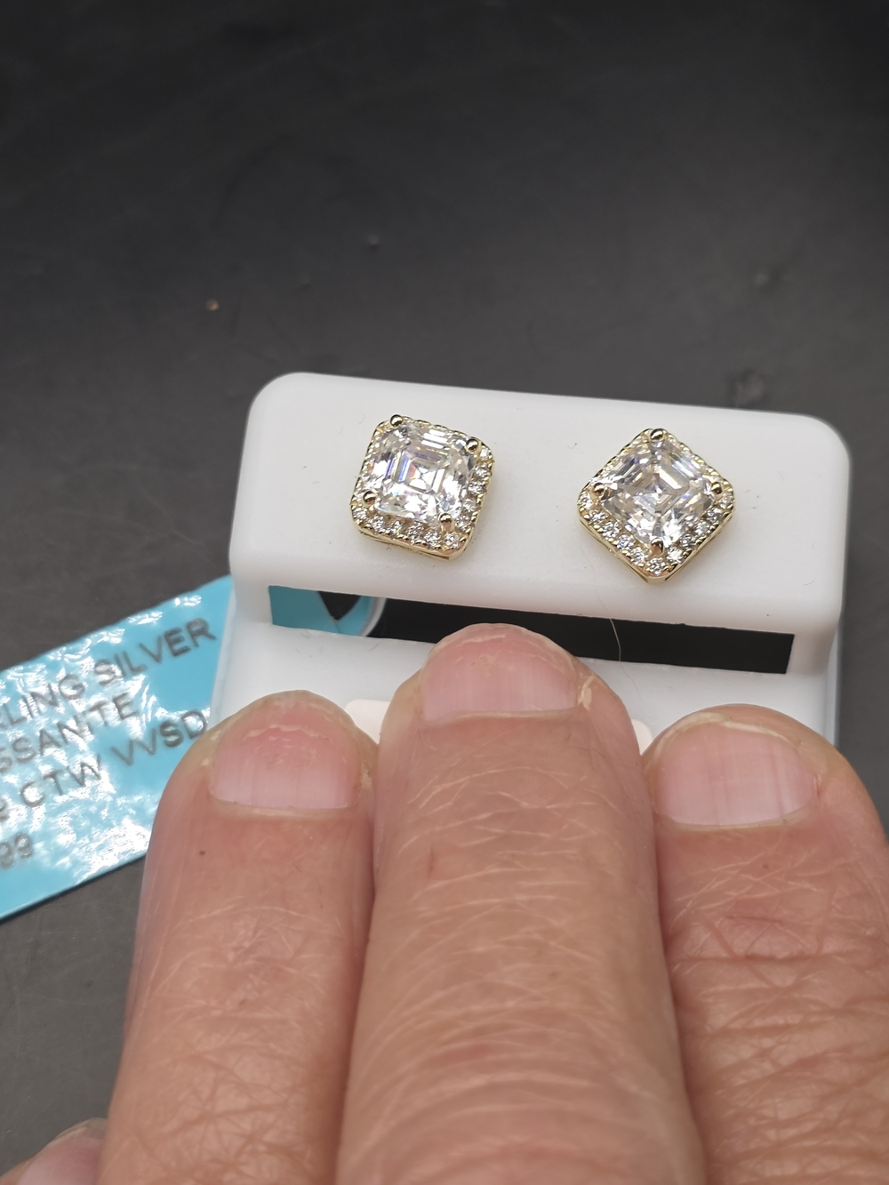 Clear Brilliant Moissanite Stud Earrings